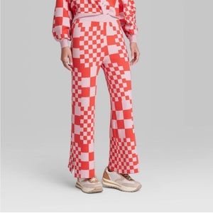 Ascot + Hart checkered knit sweater pants